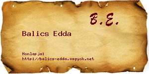 Balics Edda névjegykártya